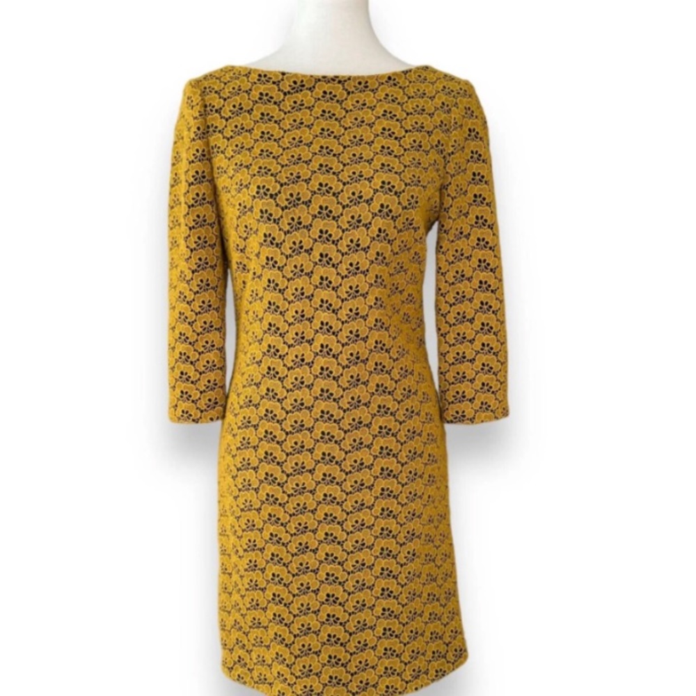 Diane Von Furstenberg Sarita Acorn Lace Yellow Dress